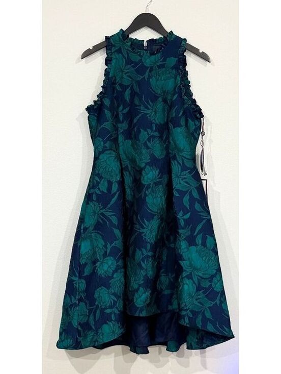Adrianna Papell Dresses & Skirts - Adrianna Papell Navy Teal Sleeveless High-Low Dress Women Size 10